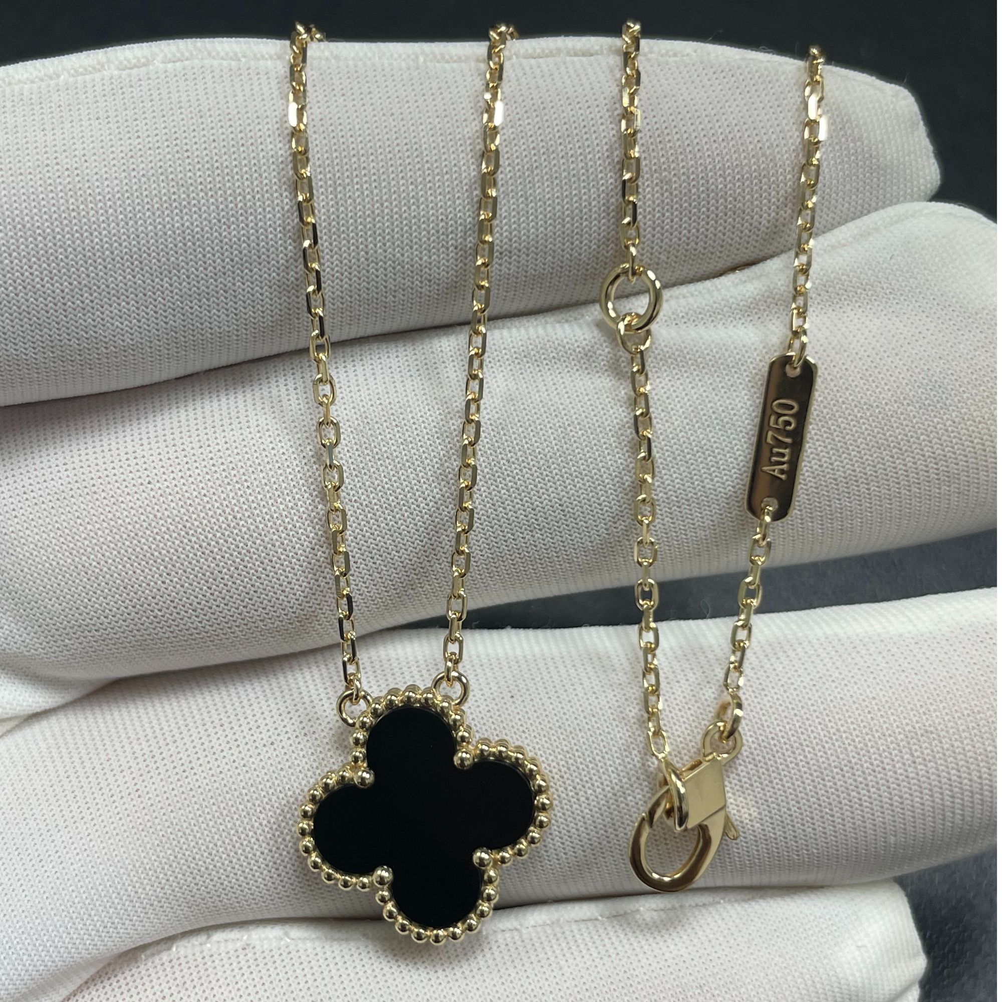 （双12）18k金单花黑玛瑙项链      多样性发一件