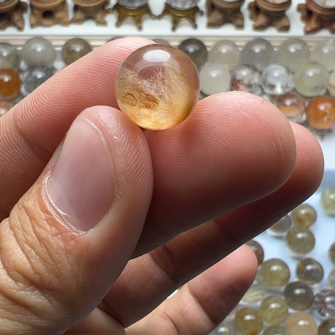 水晶未镶嵌珠宝半成品兔毛球