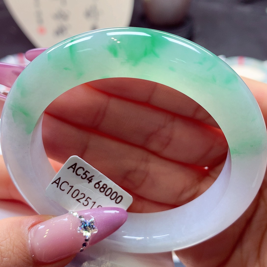 翡翠手镯未镶嵌泥鳅背22号66