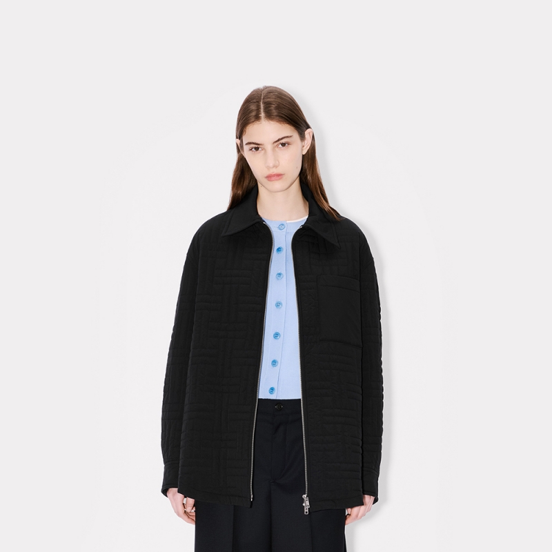 KENZO 25秋冬新品 男女Weave系列宽松版型拉链外套