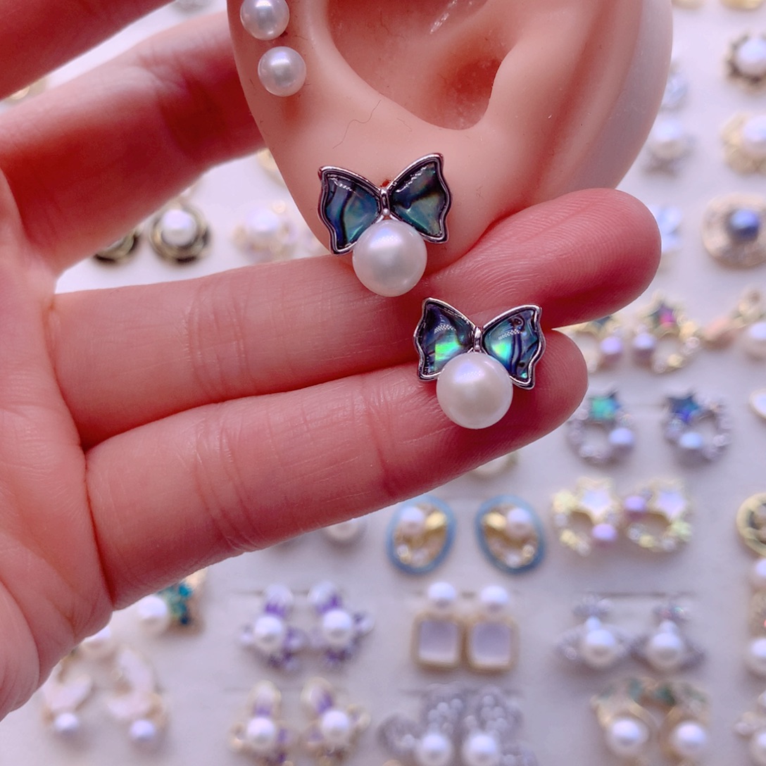 淡水珍珠耳饰合金