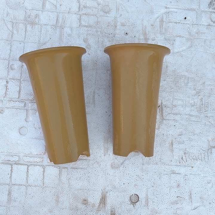 紫砂花盆微瑕特价桶盆黄色两个12号