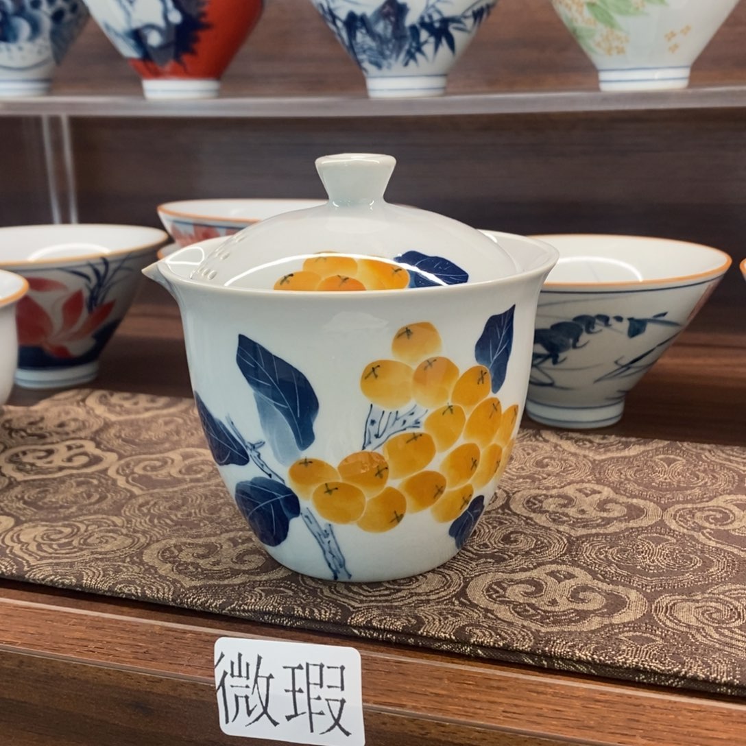 釉下彩老陶泥手工绘制