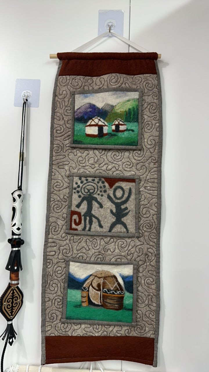 哈萨克族风纯手工进口羊毛挂毯