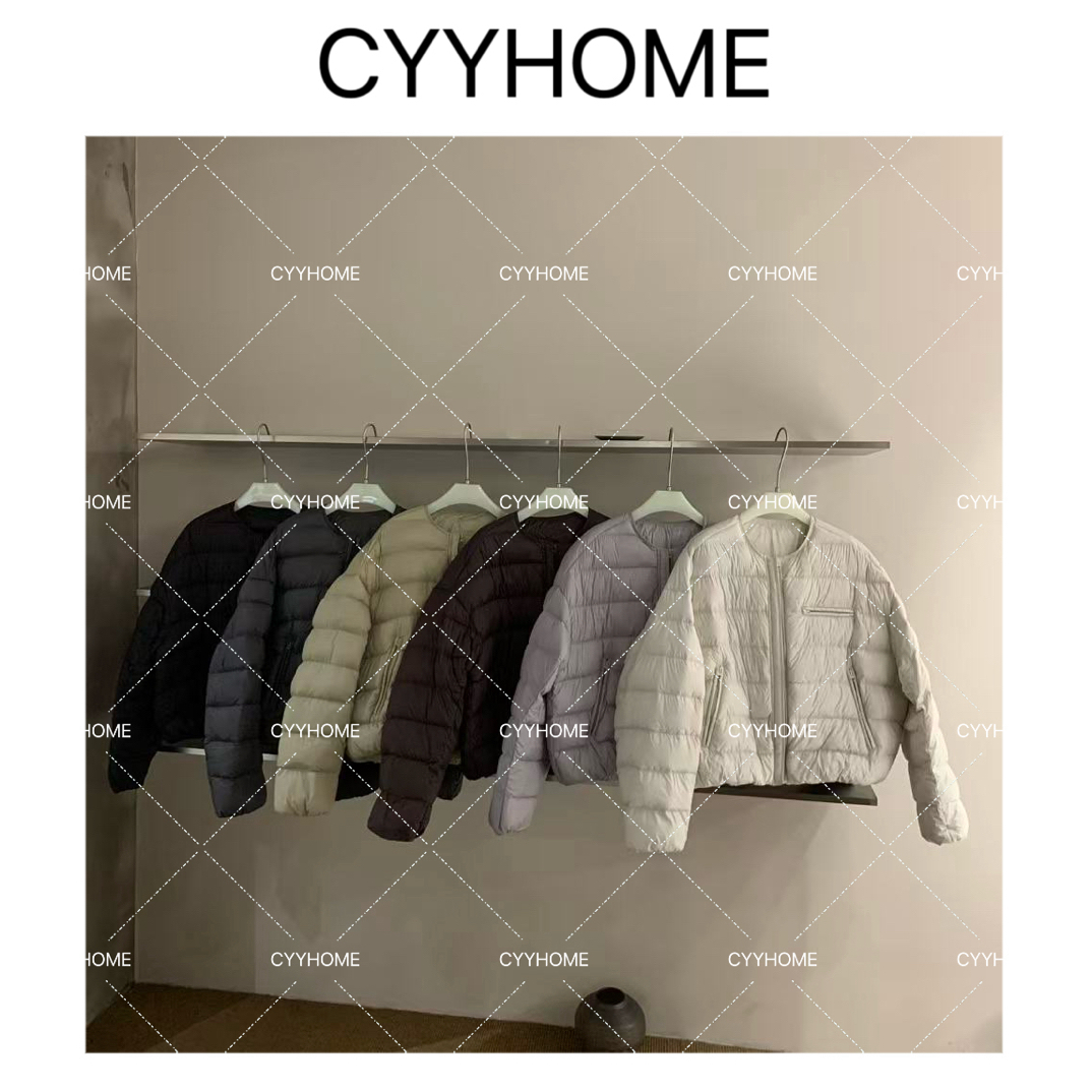 CYYHOME极简风三口袋圆领短款羽绒服