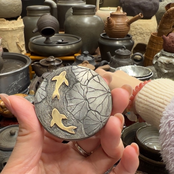 老锡盖置茶器茶器