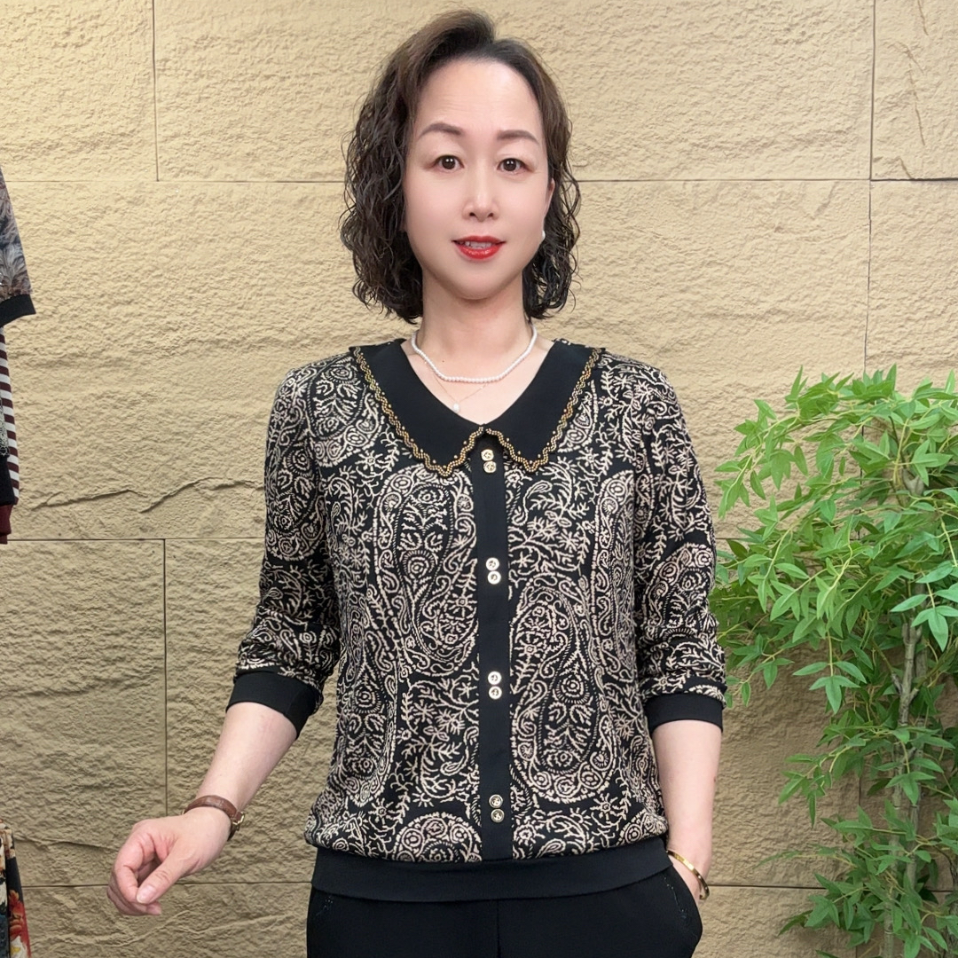 妈妈装时尚流行秋装气质宽松女装欧若拉独特漂亮女士秋季长袖百搭