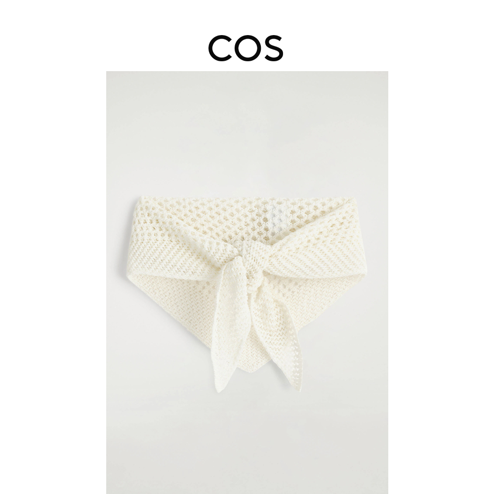COS女士 网眼针织三角围巾白色2025夏季新品1284320001