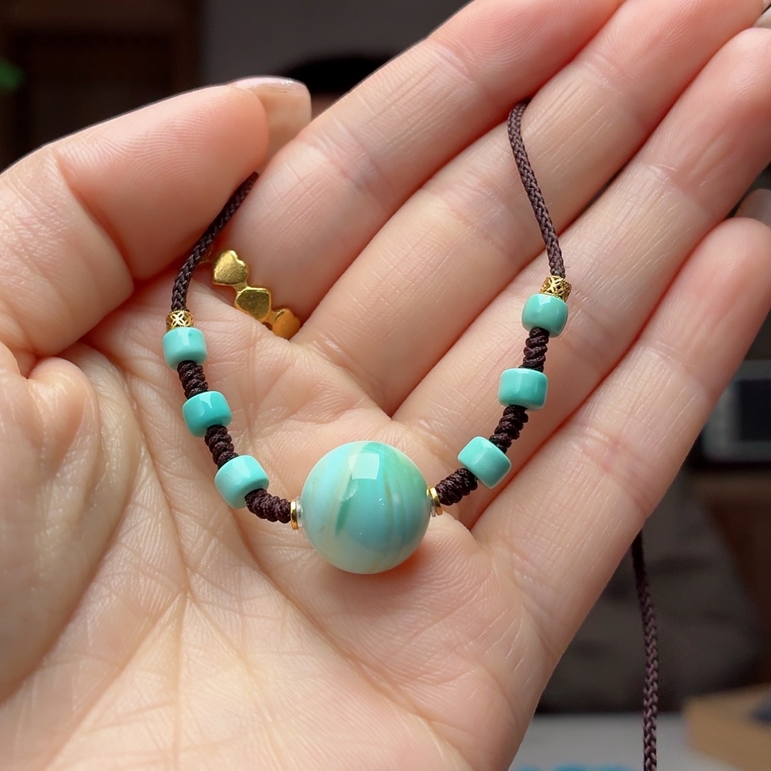 绿松石18K金镶嵌珠宝奇石