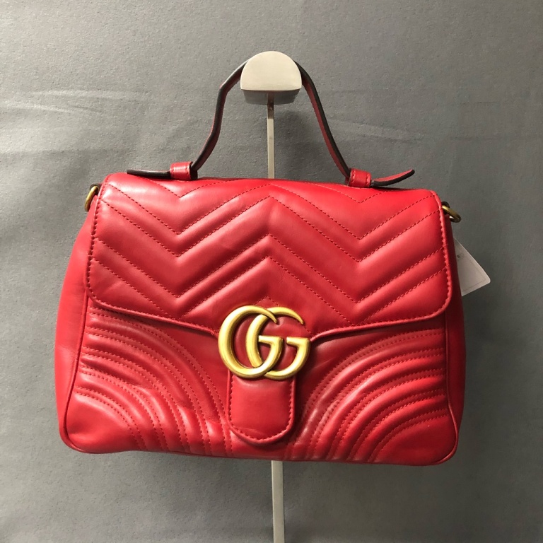 95新 GUCCI/古驰  拾锦奢品  GUCCI古驰黑色马蒙邮差手提单肩包
