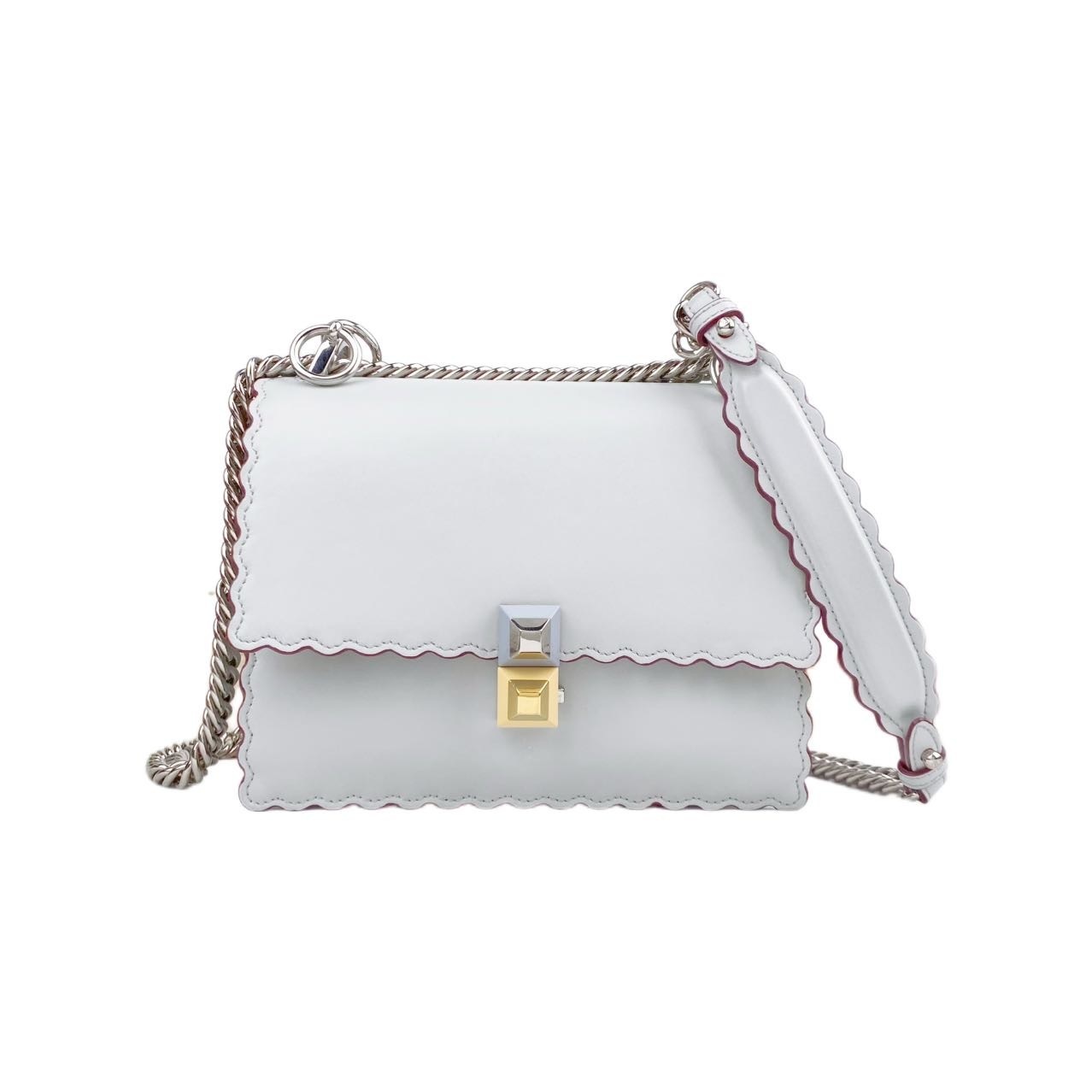 95新 FENDI/芬迪 雾霾灰色kani单肩包