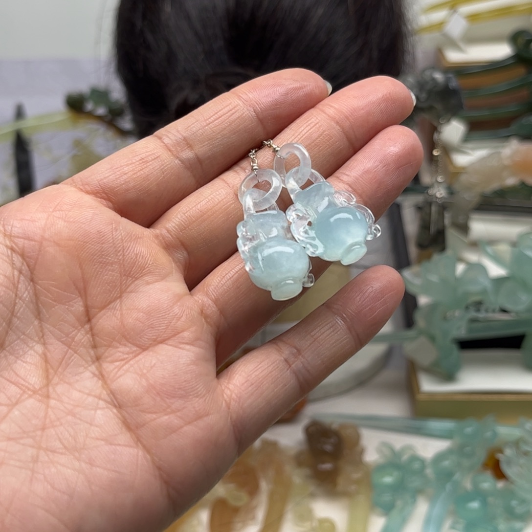 ℋ***宁蛇纹石玉合金发簪