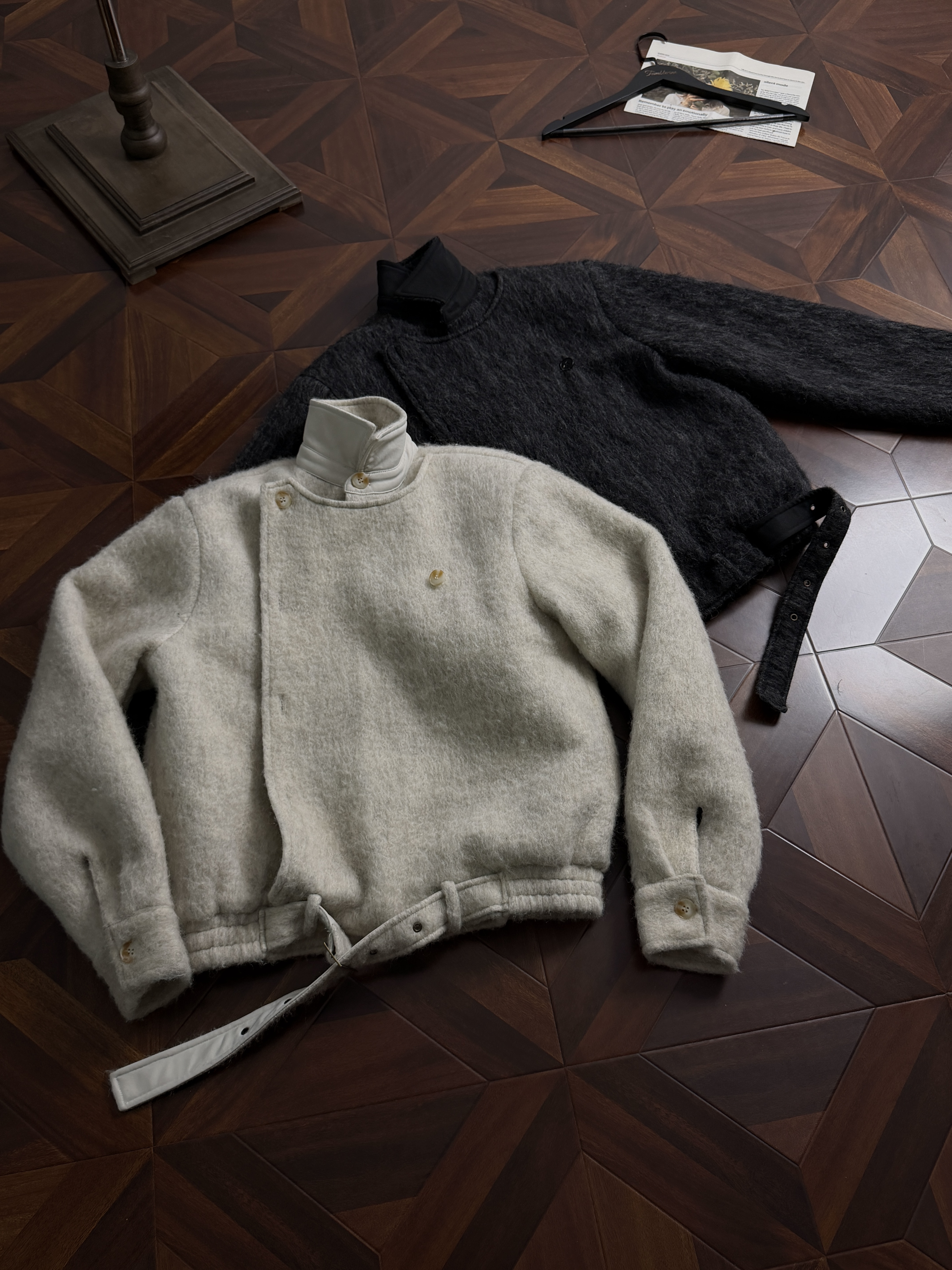 TuM/ 45羊毛毛呢混纺 绑带设计款多形态棉服 夹克外套