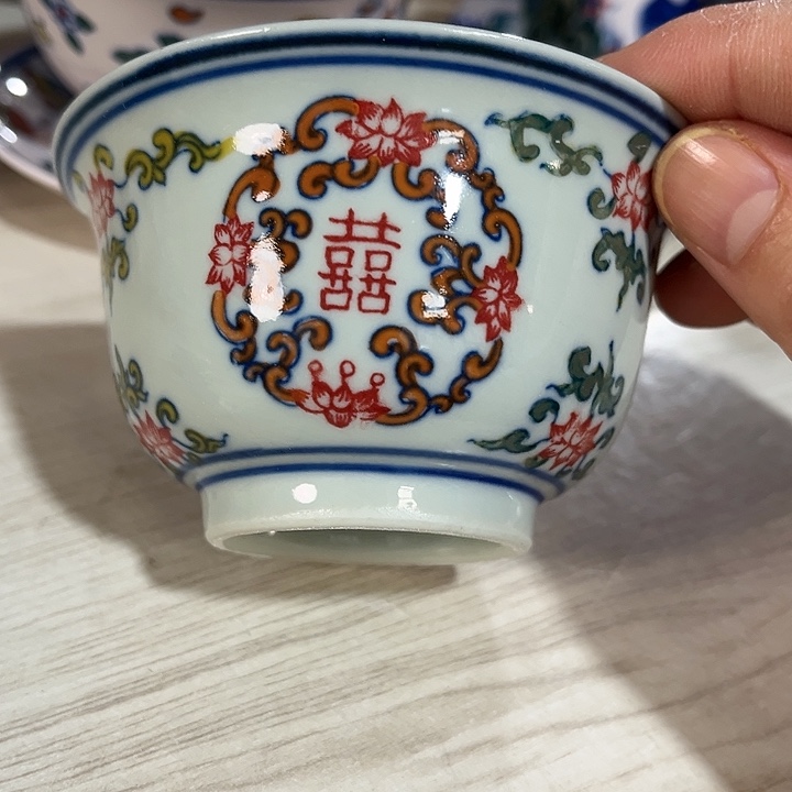瓷片///景德镇陶瓷杯子。绿