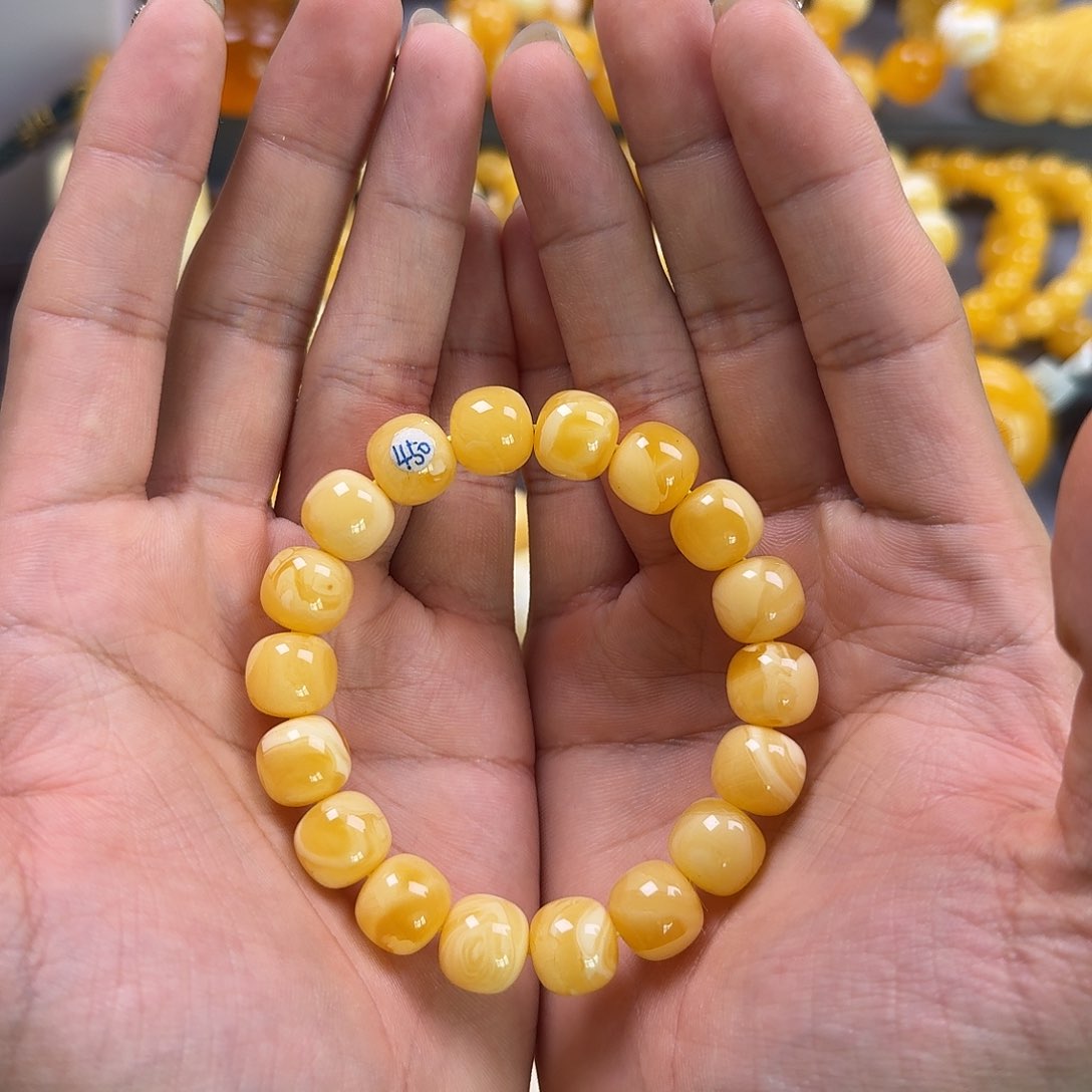 琥珀珠宝奇石未镶嵌同料老型12mm