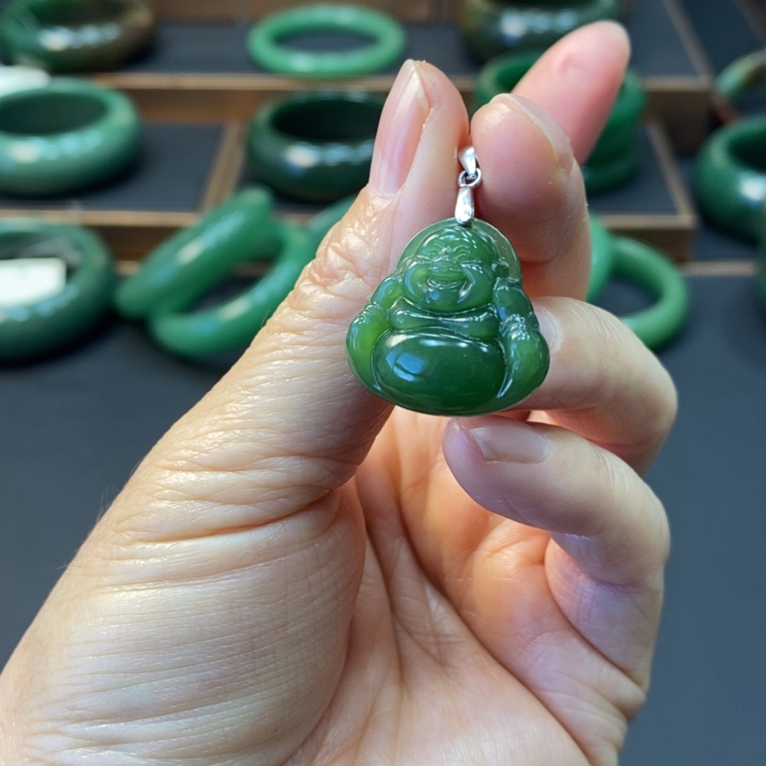 阳***使和田玉银S925镶嵌颈饰