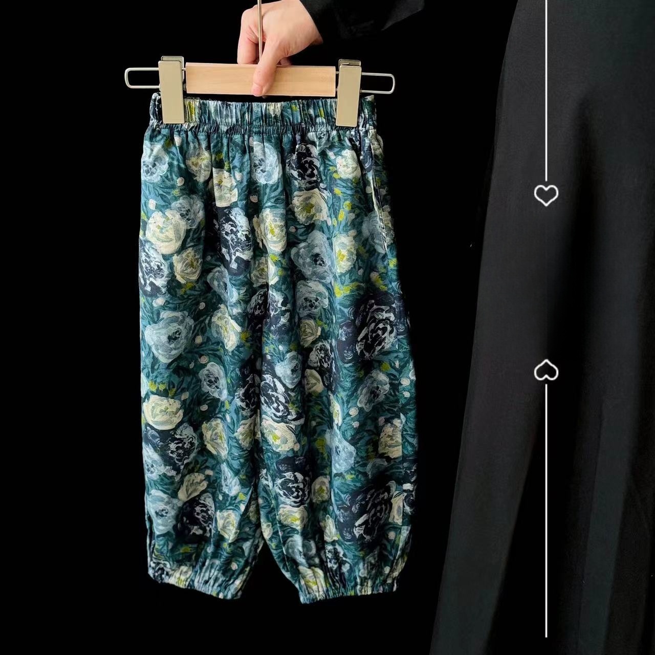 儿童2025夏季新款洋气宽松国风九分休闲裤B2296