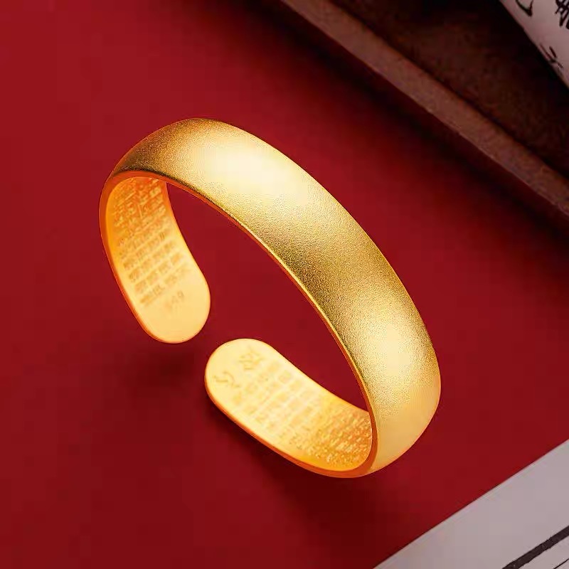 合金手镯 女款手镯素圈内心经金色开口手镯14mm宽度SZ1029