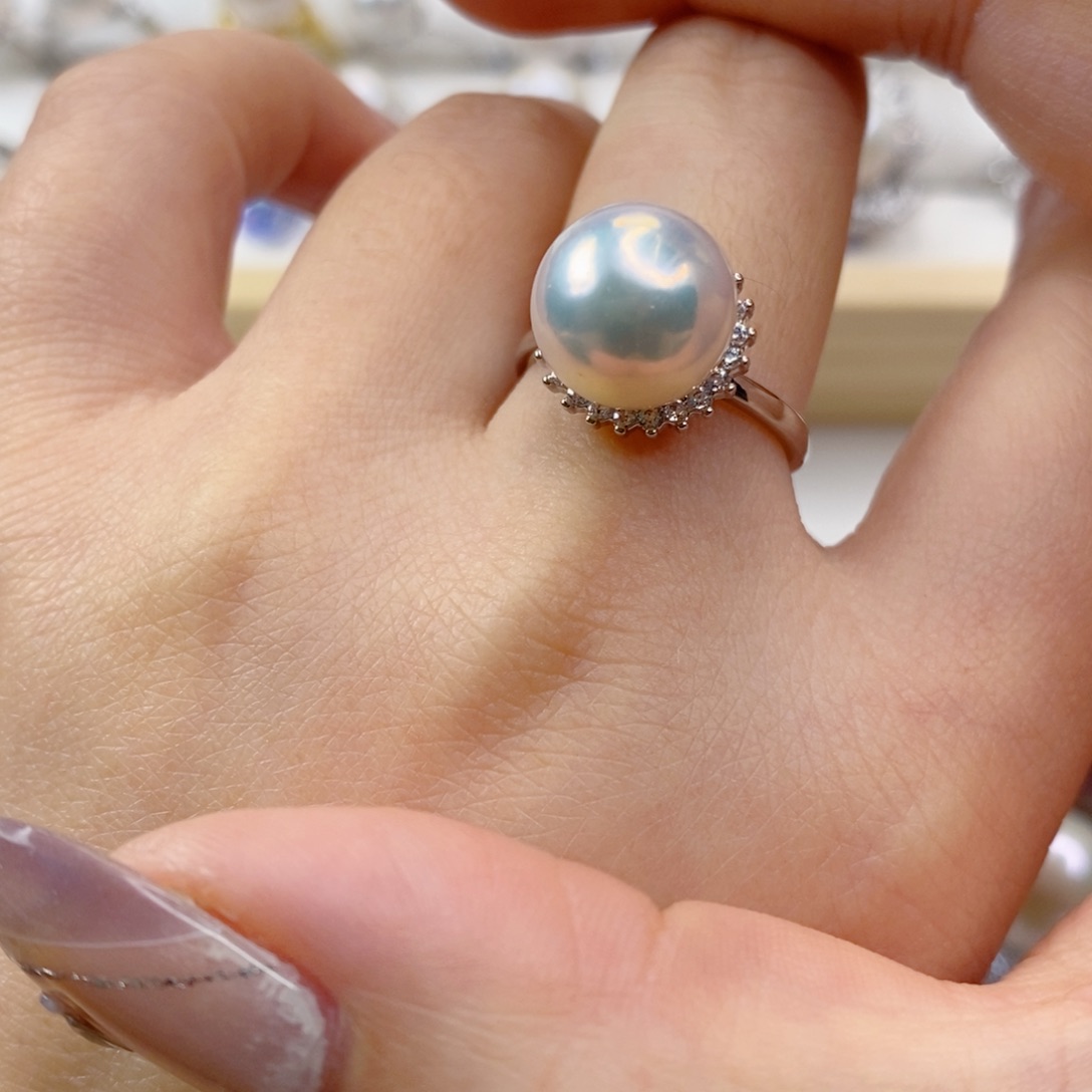 淡水珍珠戒指合金