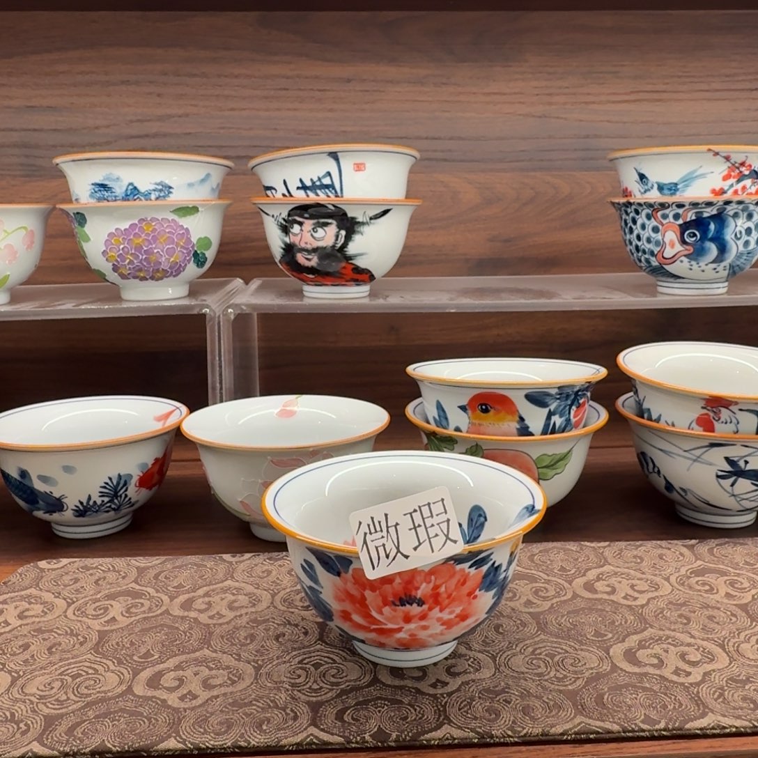 釉下彩纯手绘微瑕