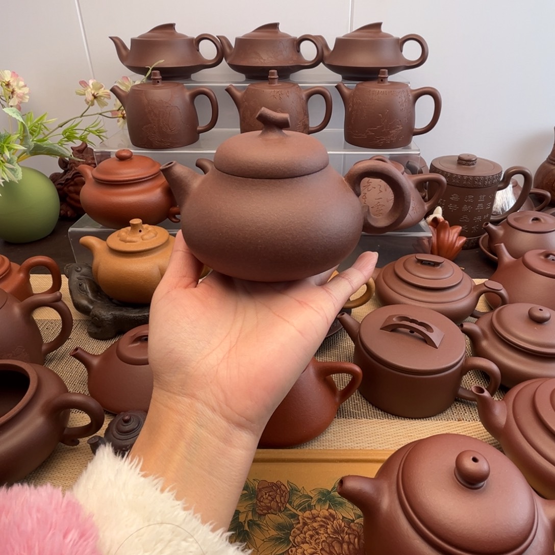 紫砂茶壶高啥紫泥茄瓜