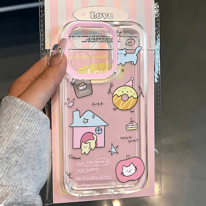 房子小猫咪适用苹果16PROMAX手机壳iPhone15软14全包13可爱12防摔