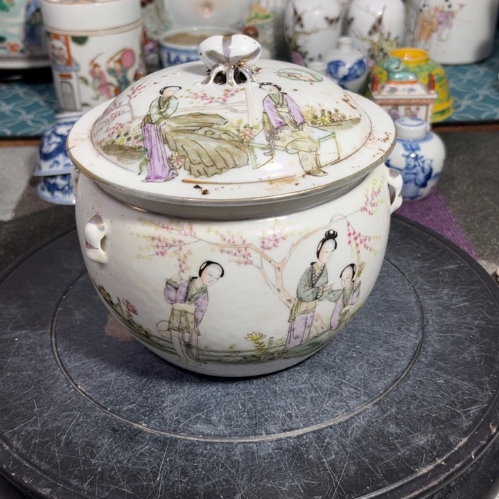 紫砂茶叶罐粉彩888888888888