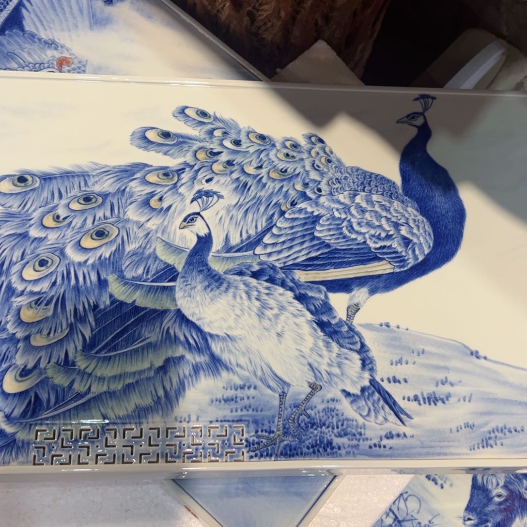 杯原矿青花釉里红瓷器