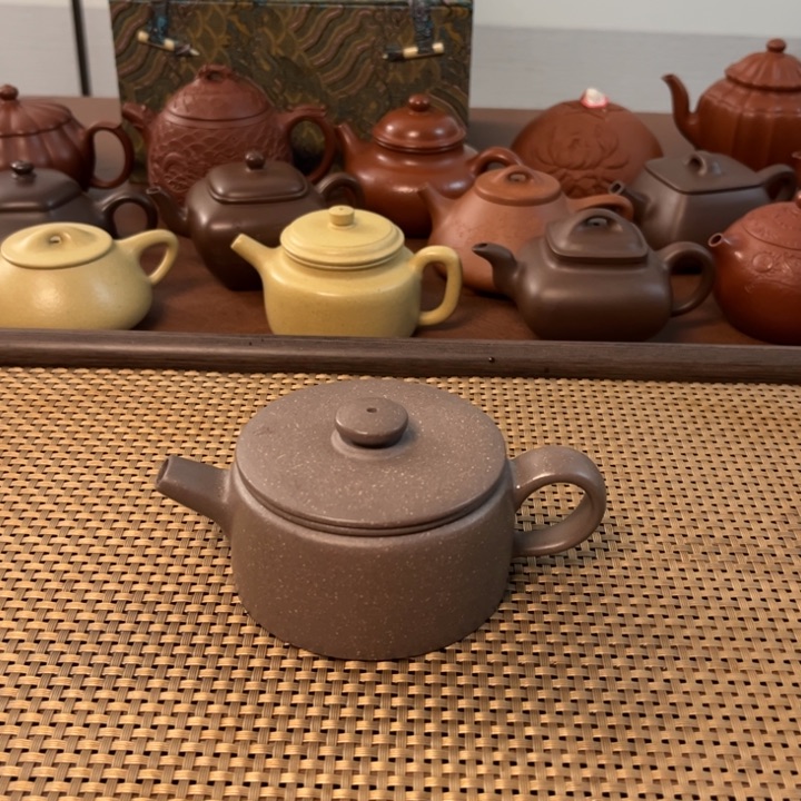 紫砂茶壶魔*汉瓦天青泥半手壶