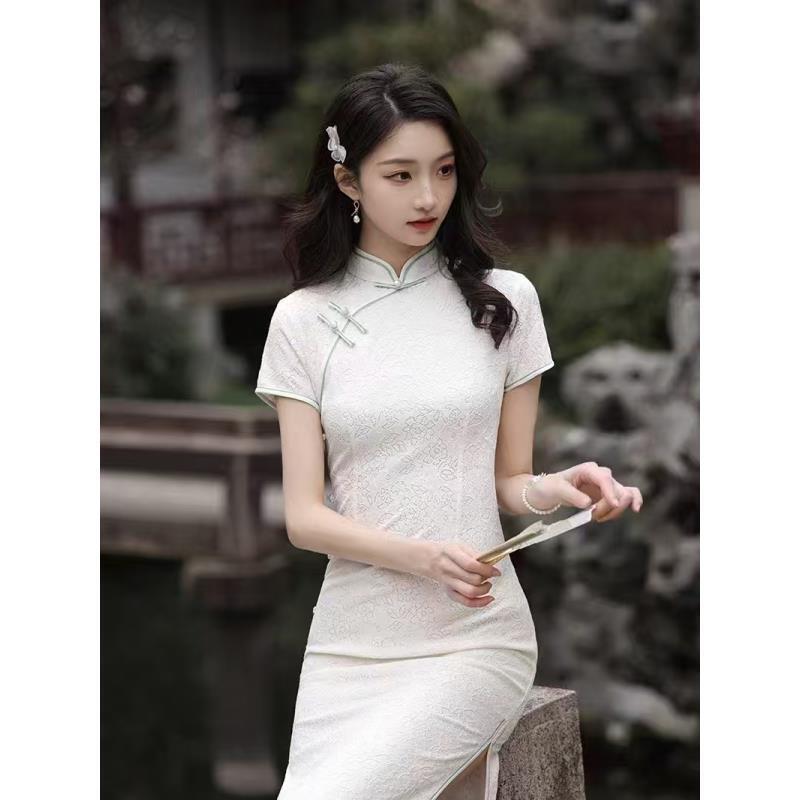 【月白风清】夏季爆款小个子旗袍修身显瘦日常百搭中国风旗袍长105