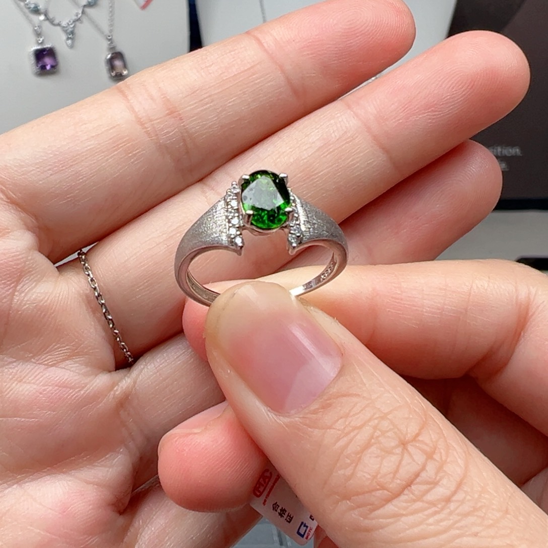 吊坠银S925镶嵌透辉石