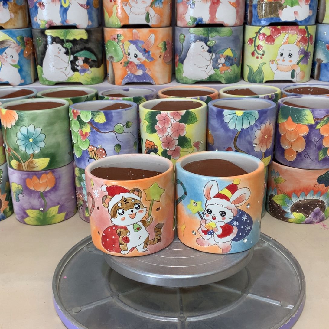 福利花盆，手绘花盆