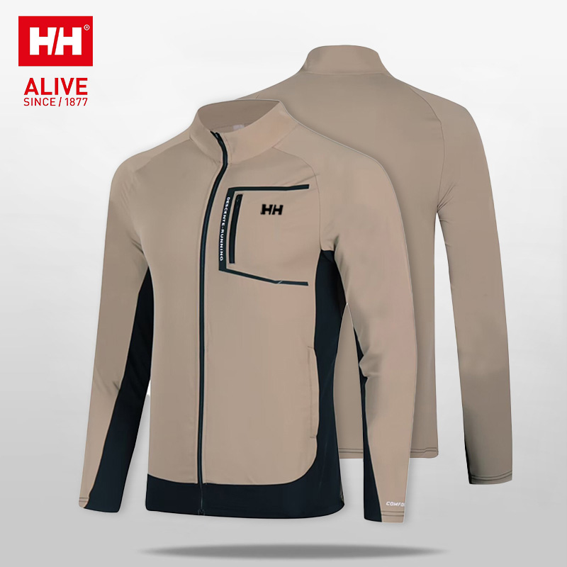 海丽汉森/HH春款男士运动外套户外弹力健身跑步长袖休闲训练夹克