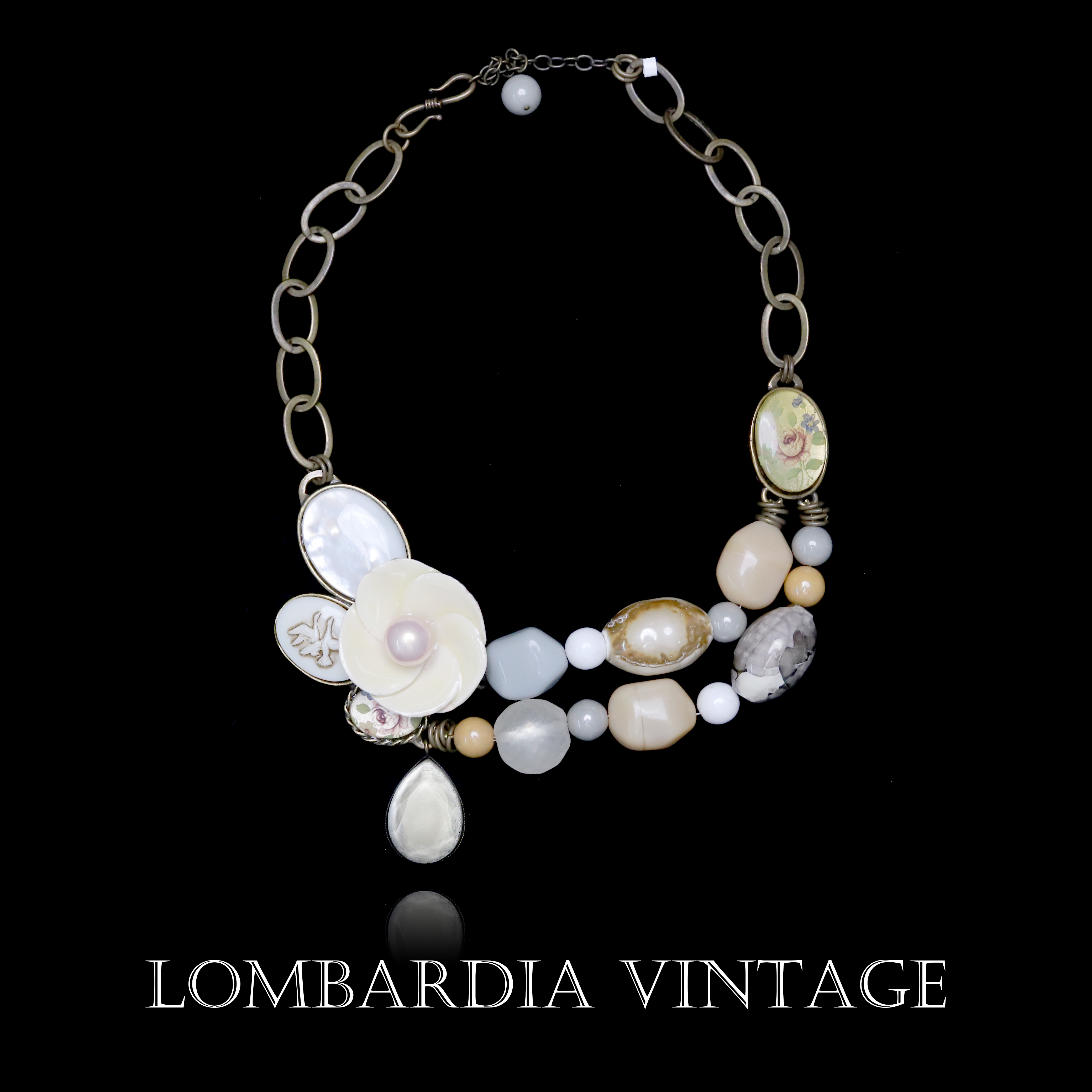 合金项链 法产 PF 几何元素 花卉陶瓷系列 琉璃项链