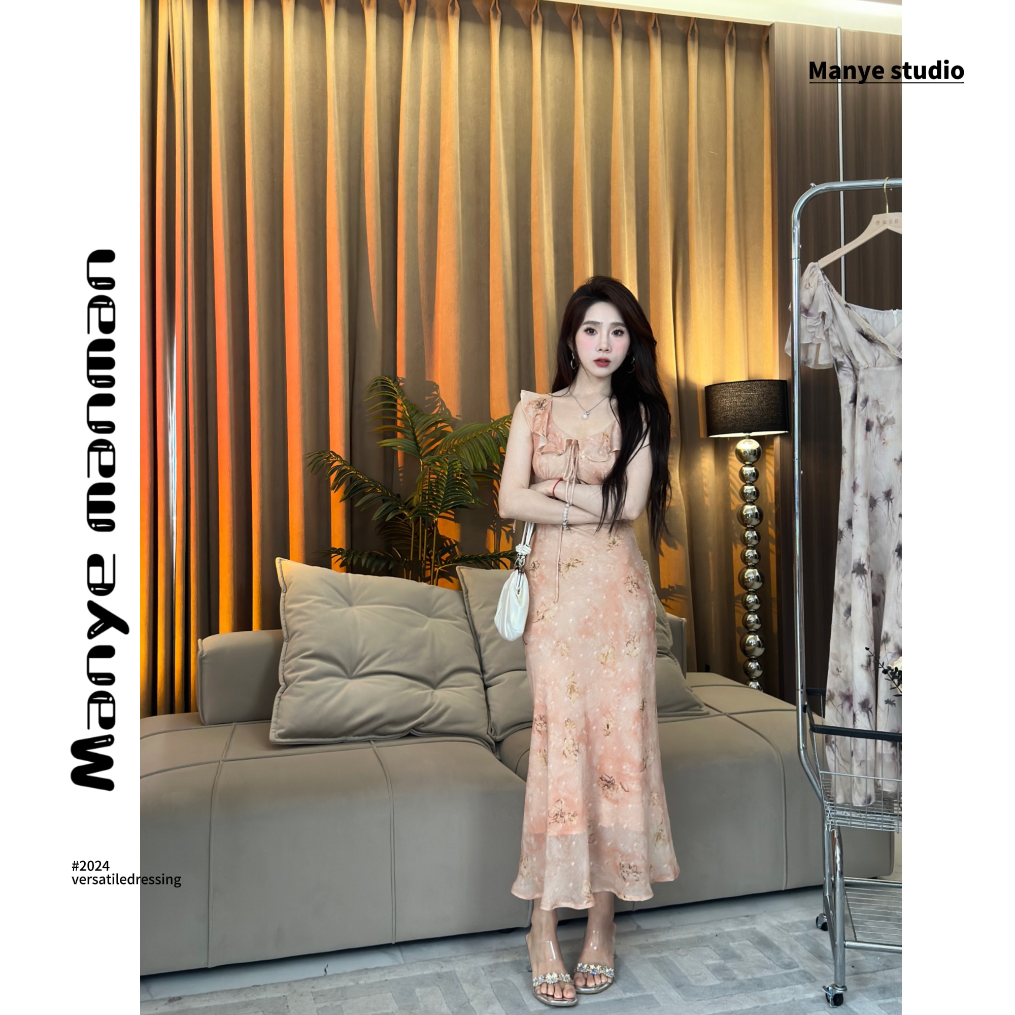 欣儿优选●气质显瘦碎花中长款连衣裙预JJX4LYQ3105