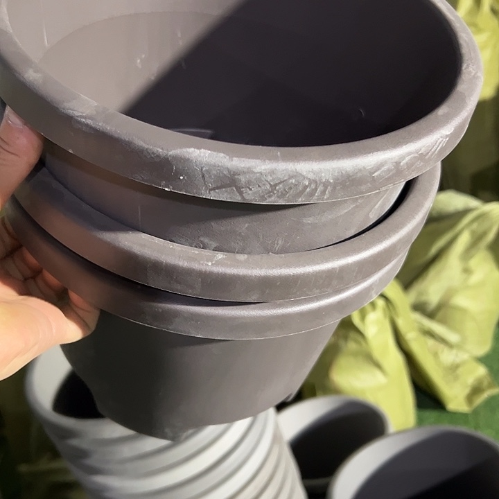 微瑕咖色圆球根26外径19高3个盆