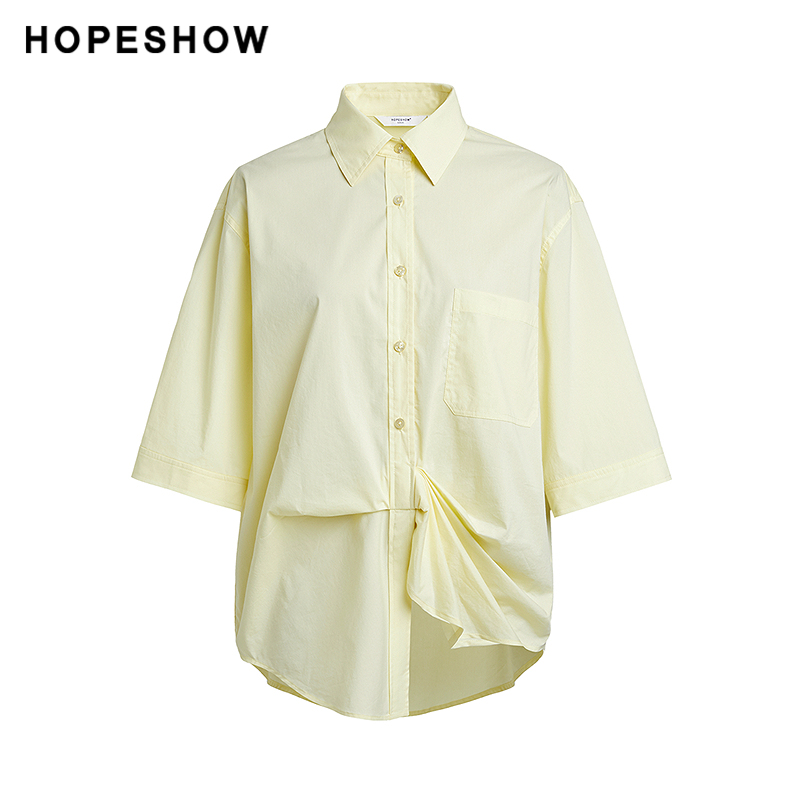 【苏苏专属】红袖压褶单排扣翻领一手长衬衫89424170317