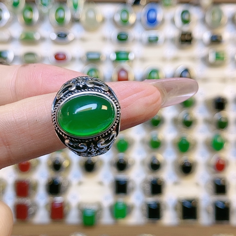 【闪购商品】玛瑙/玉髓戒指银S925镶嵌强