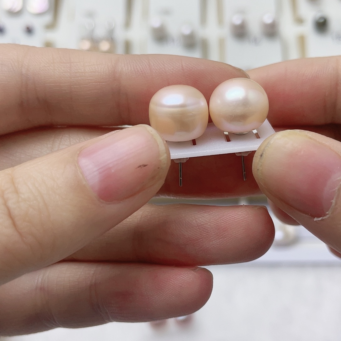 风***乱银S925镶嵌淡水珍珠耳饰