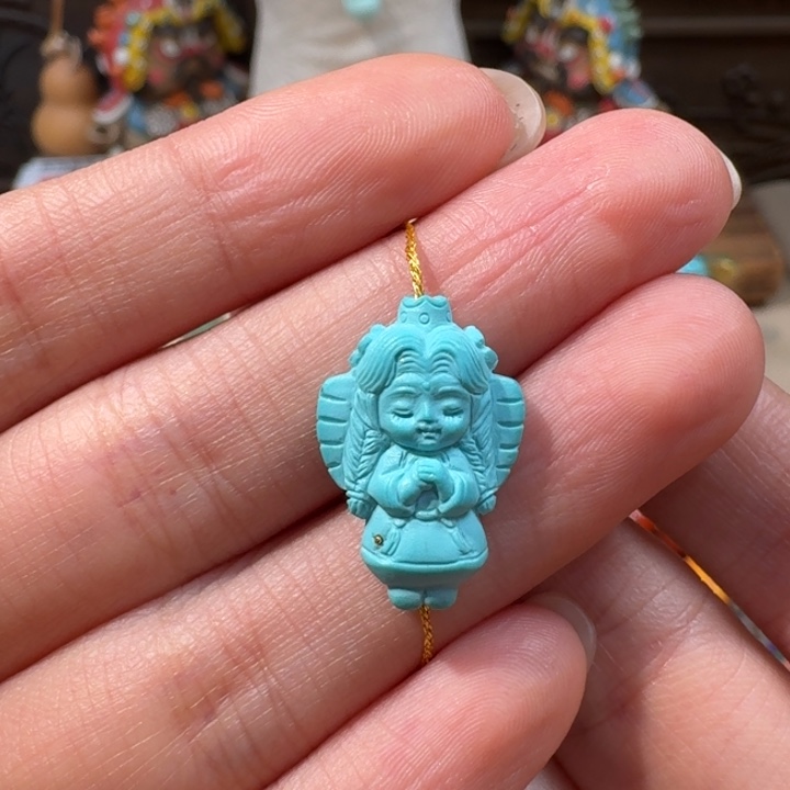 x***啊绿松石未镶嵌雕刻件