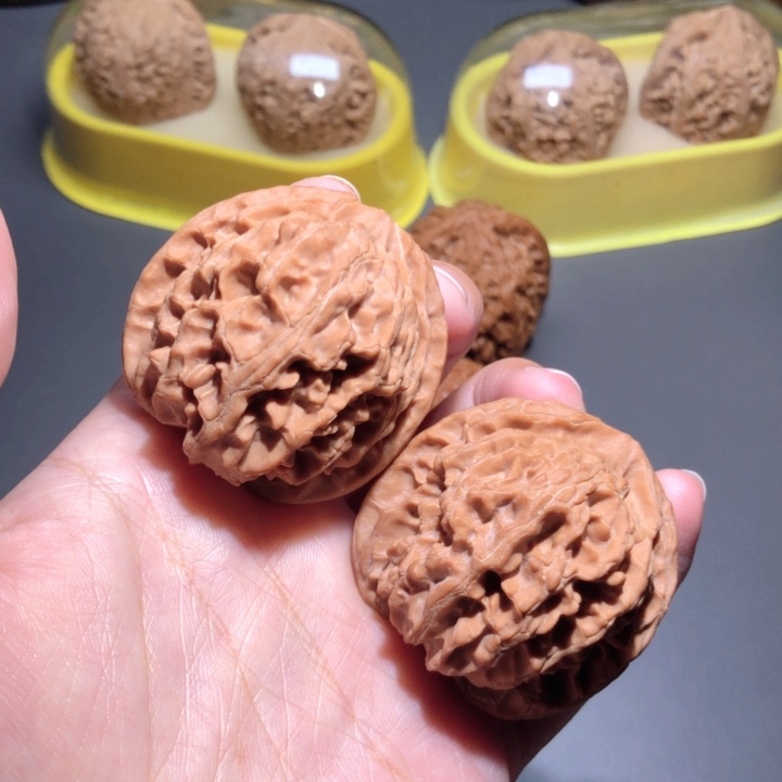 文玩核桃把件42全品高桩苹果园