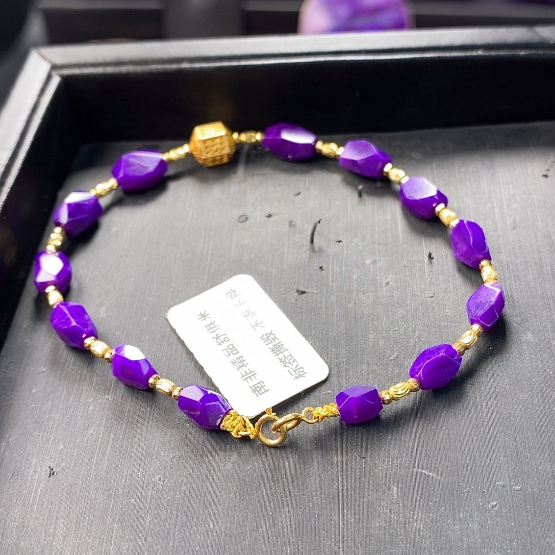 苏纪石（舒俱来）手链18K金镶嵌