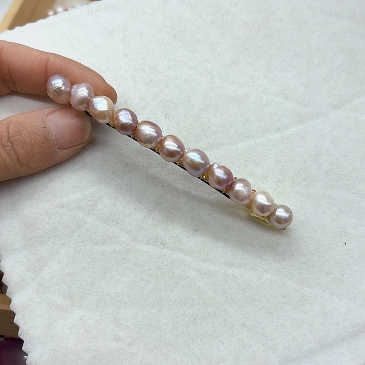 淡水珍珠发饰银S925镶嵌