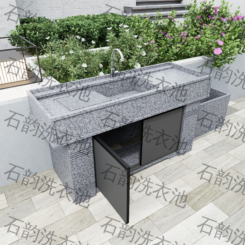 天然花岗岩洗衣池定制带搓衣板适用户外庭院室内外通用