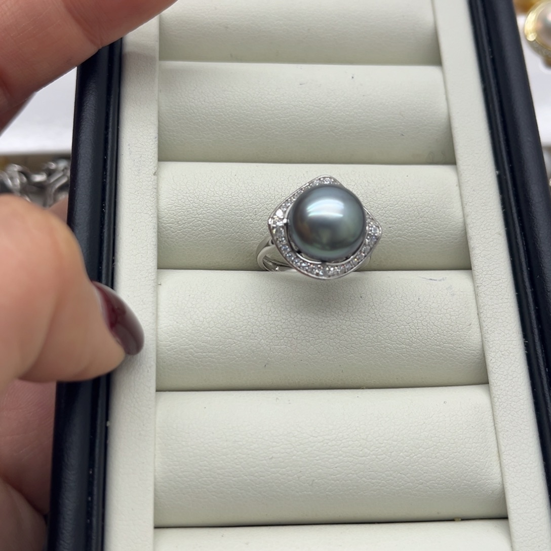 海水珍珠银S925镶嵌戒指