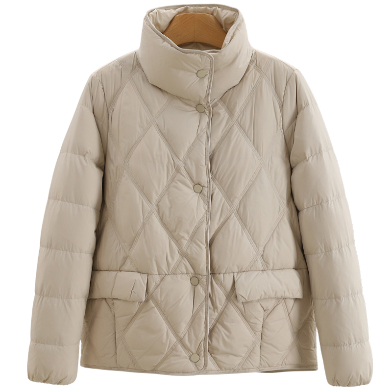 F8133-【左】菱格修身轻便短款羽绒服#WZE58H001