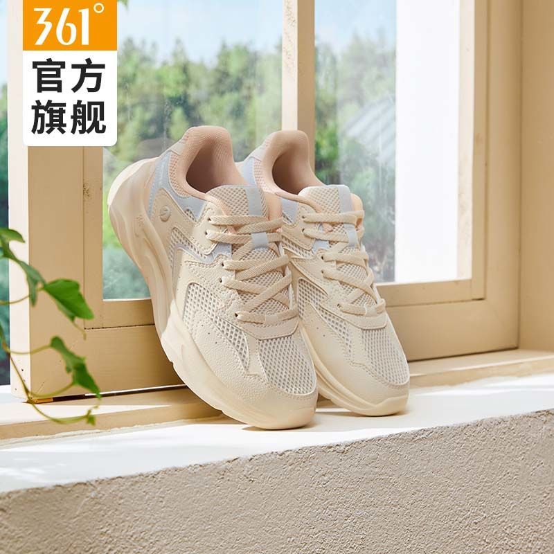 361°女鞋运动鞋女休闲鞋2025春夏季轻便网面透气软底百搭减震鞋子