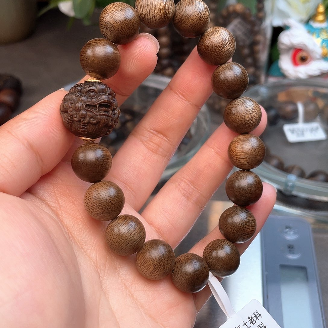 手串沉香越南富森红土玉化沉水1.2