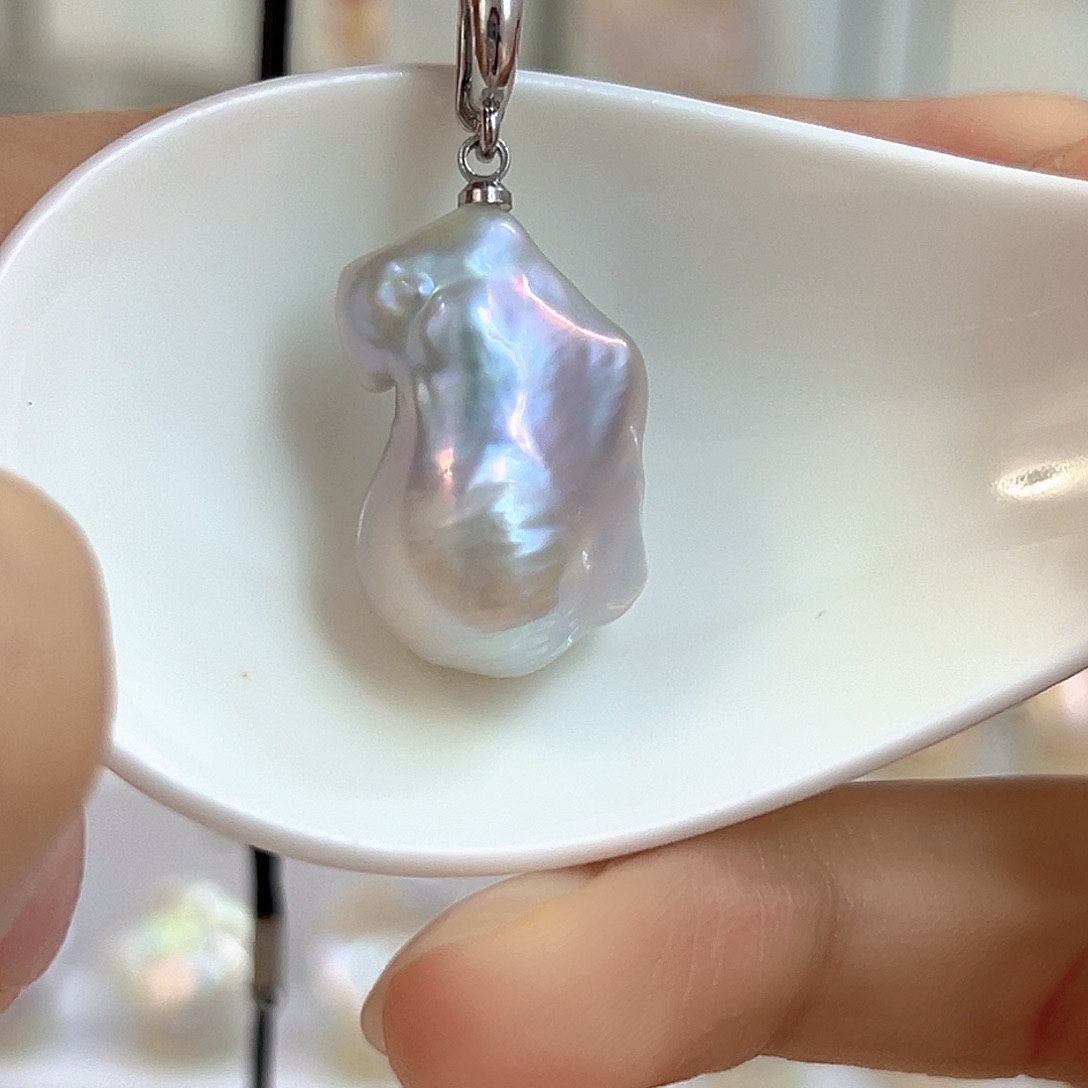 淡水珍珠银S925镶嵌颈饰