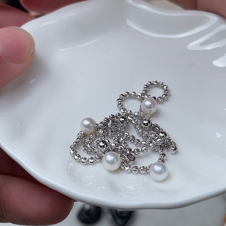 淡水珍珠银S925镶嵌吊坠(不含链)